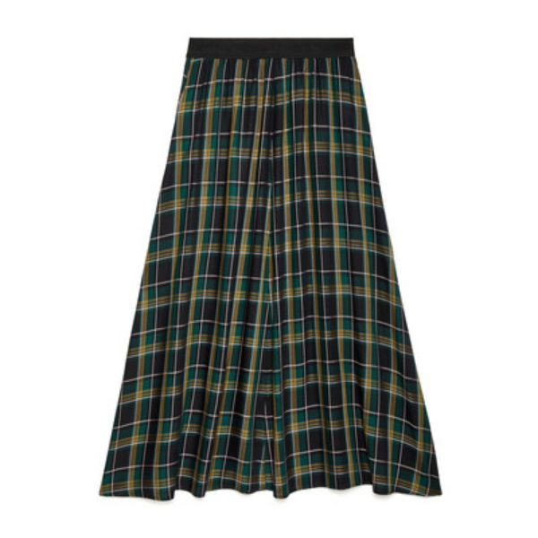【2color】ブラックスチュアートロングスカート X-267