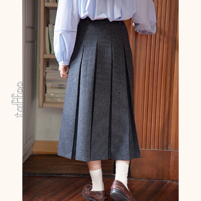 ミモレ丈ウールプリーツスカート　Z00563