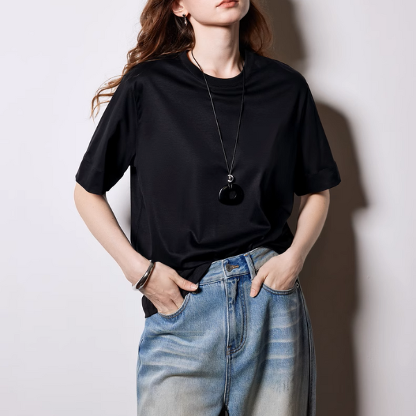 【3color】ボックスシルエットクルーネックTシャツ《Z00925》