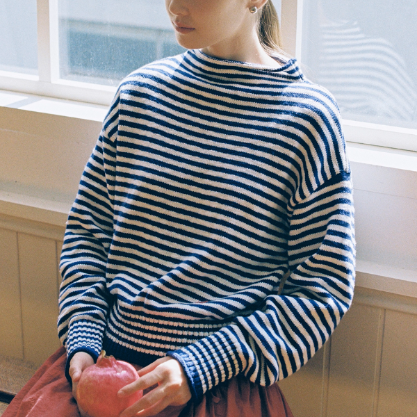 【2color】朝の光をまとうボーダーニット《Z01169》