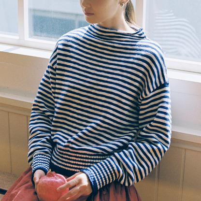 【2color】朝の光をまとうボーダーニット《Z01169》