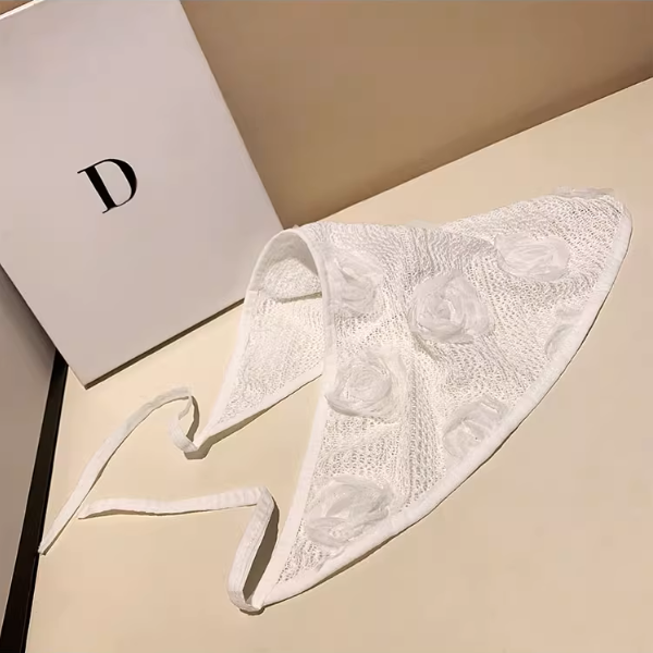 【3color】花飾りが揺れる＊メッシュヘッドスカーフ《Z01196》