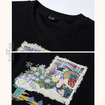 【2color】Vネックスウェットワンピース　《Z00683》