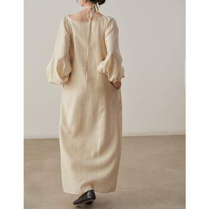 【2color】ホルターネックタックワンピース X-071