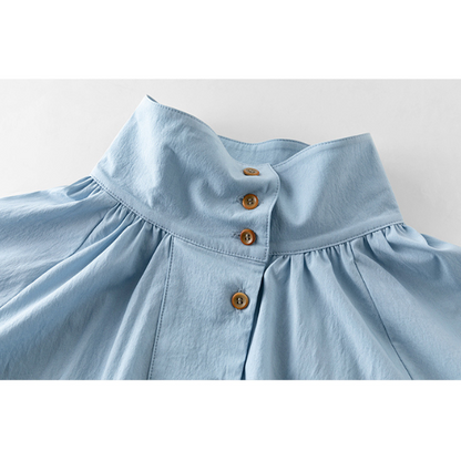 【2color】不規則でニッチなハイネックシャツ Z00095