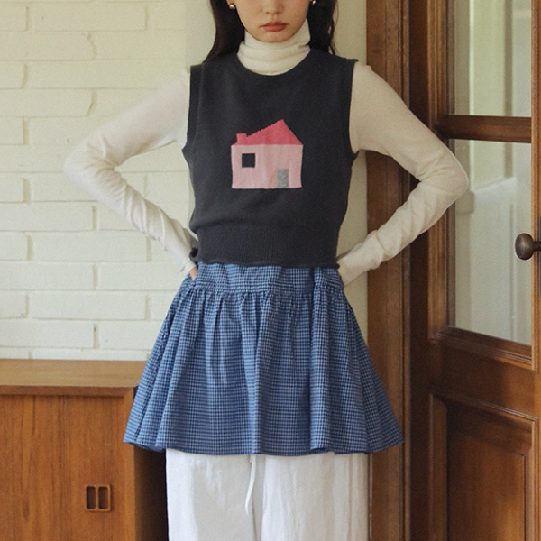 【2color】おうちとダルメシアンの物語ニットベスト《Z01176》