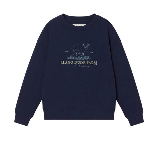 牧場プリントのレトロスウェットプルオーバー《Z01079》