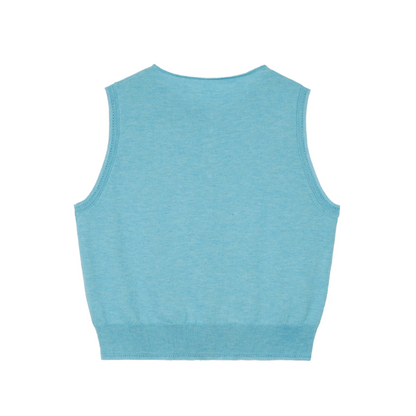 羽ばたく鳥と木の実のシアーニットベスト《Z01018》