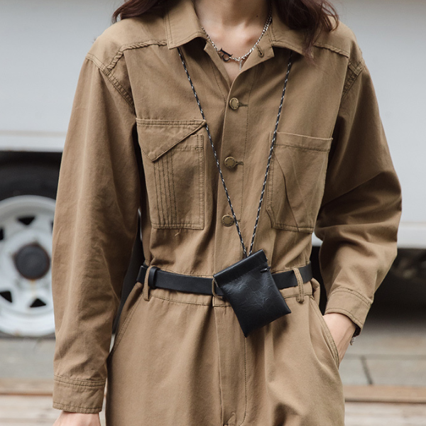 【２color】ウエストベルトメンズライクジャンプスーツ　AU-224