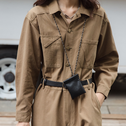 【２color】ウエストベルトメンズライクジャンプスーツ　AU-224