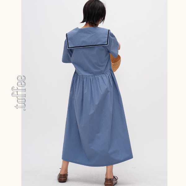 スクエアカラーオーバーサイズマキシワンピース《Z00940》