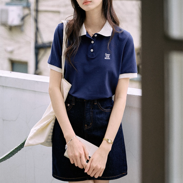 配色襟が映えるロゴ刺繍ポロシャツ《Z01110》