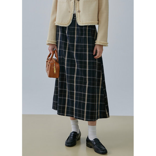 Aラインチェックスカート X-365