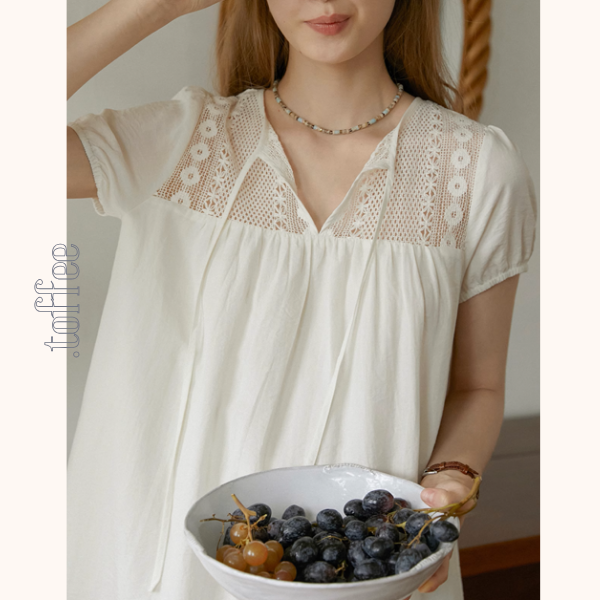 メッシュレースホワイトワンピース《Z01019》