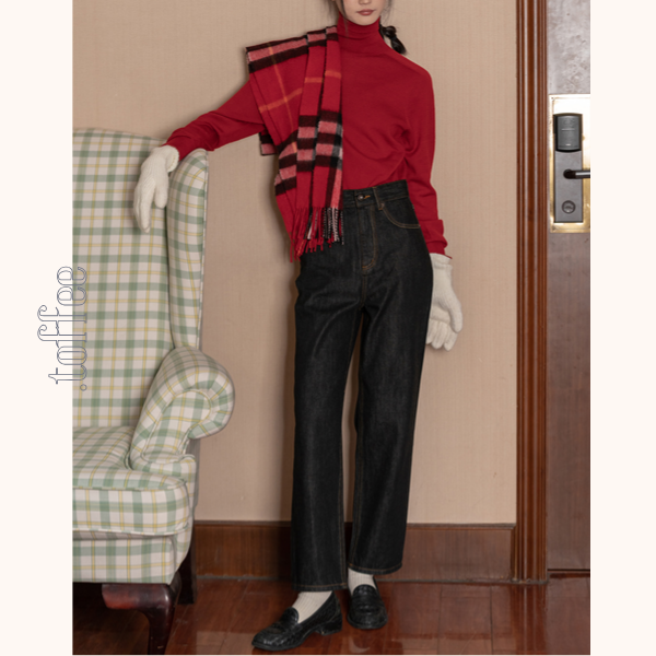 コットンストレッチストレートデニムパンツ　《Z00647》