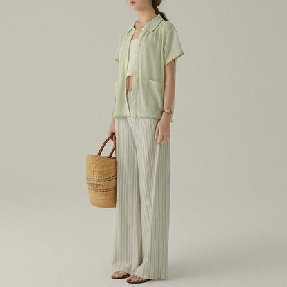 ストライプストレートパンツ Z00383