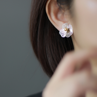 【2pattern】ワイヤーフラワーモチーフイヤーアクセサリー　《Z00768》