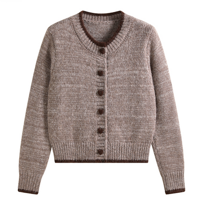 【3color】ハートボタンラウンドネックカーディガン　《Z00651》