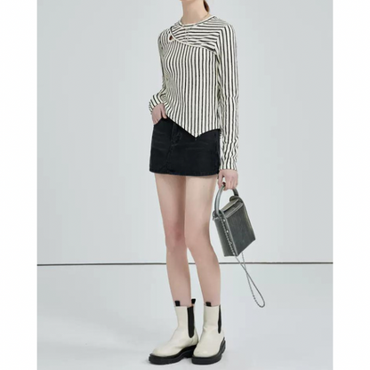 イレヘムストライプトップス w-141