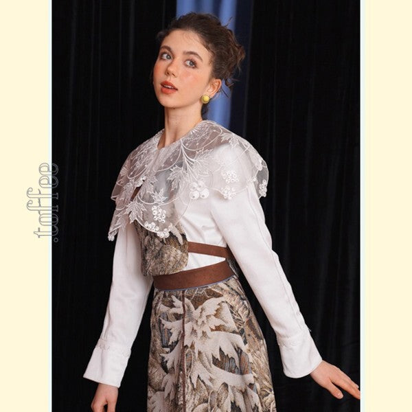 森の住人たちと共に：ジャガードスカートとベストのセットアップ 《C0201》