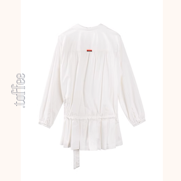 リボンドローストリングシャツワンピース《Z01010》