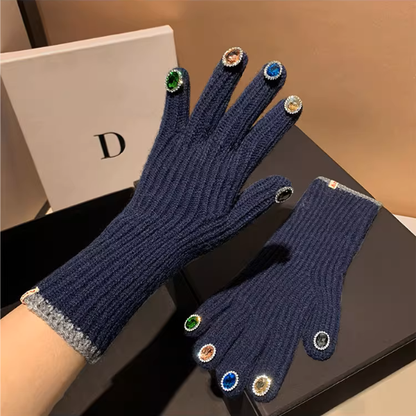 【4color】指先きらめく＊カラフルストーン手袋《Z01193》