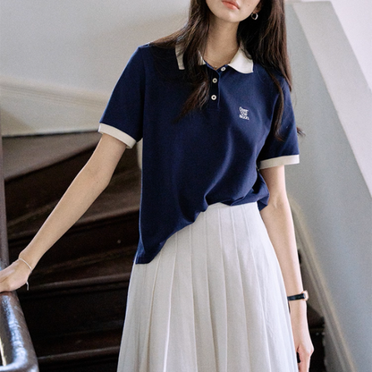 配色襟が映えるロゴ刺繍ポロシャツ《Z01110》