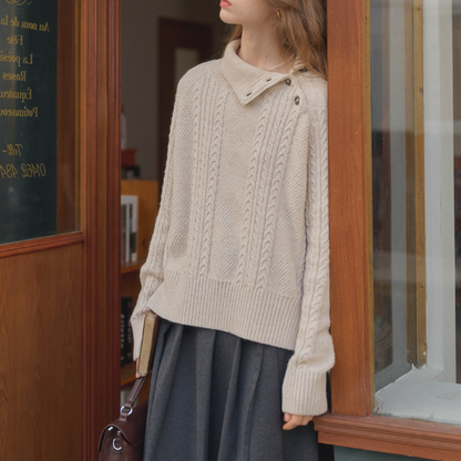 冬の読書室とツイストの記憶ニット《Z01160》