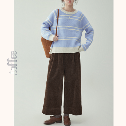【2color】コーデュロイハイウエストワイドパンツ　《Z00734》