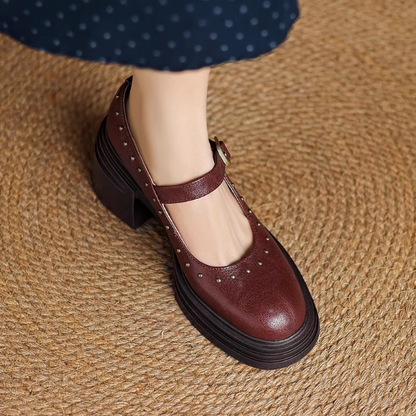 【3color】レトロ可愛い厚底メリージェーンシューズ《Z01099》