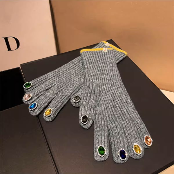 【4color】指先きらめく＊カラフルストーン手袋《Z01193》