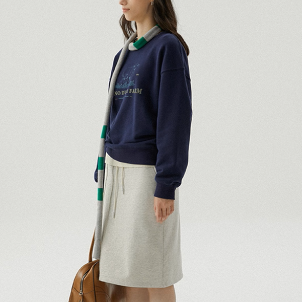 牧場プリントのレトロスウェットプルオーバー《Z01079》