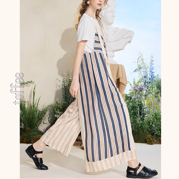 ストライプ切替オールインワン《Z01055》