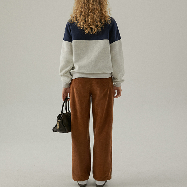 【2color】レター刺繍バイカラースウェット　Z00554