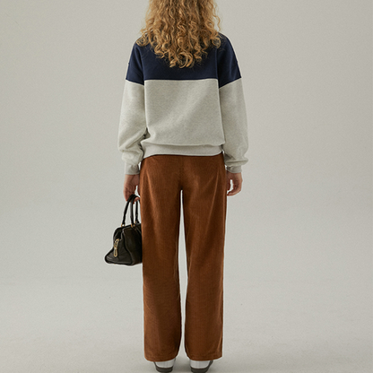 【2color】レター刺繍バイカラースウェット　Z00554