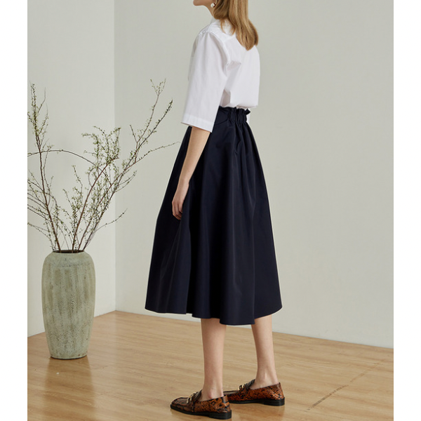 【2color】アシンメトリーベルテッドスカート X-122