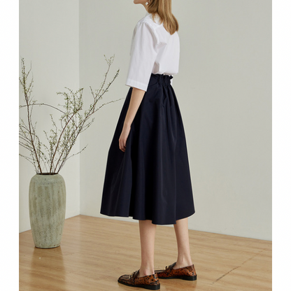 【2color】アシンメトリーベルテッドスカート X-122
