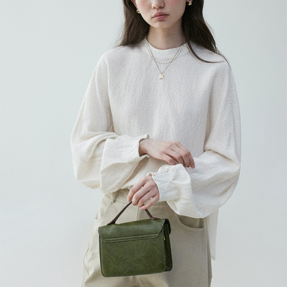 【2color】ギャザーカフ＆バルーンスリーブブラウス《Z00838》