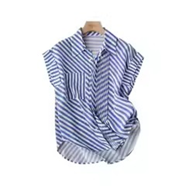 フレンチスリーブストライプトップ　Z00336