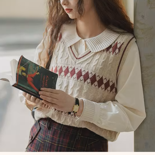 静かな午後とピンタック襟のブラウス《Z01159》