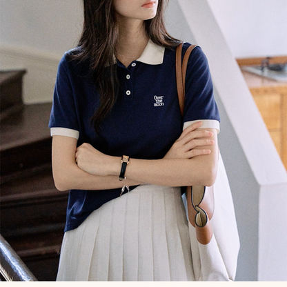 配色襟が映えるロゴ刺繍ポロシャツ《Z01110》