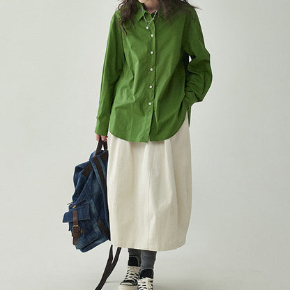 【2color】ワイドレッグコットンミディスカート Z00250