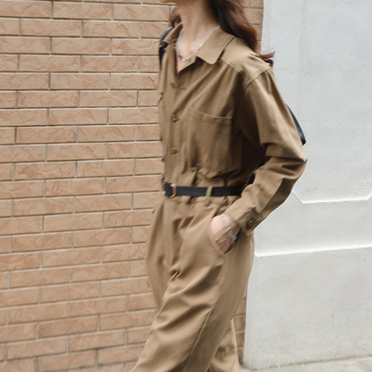 【２color】ウエストベルトメンズライクジャンプスーツ　AU-224