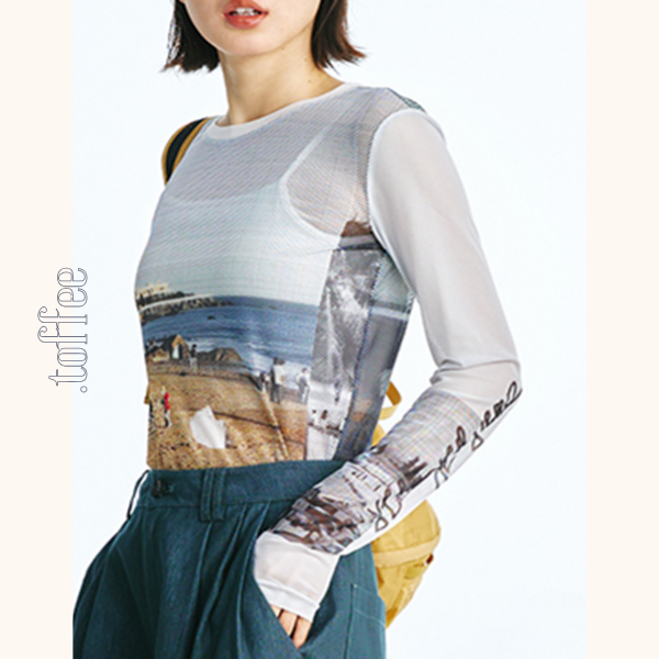 【3pattern】シースループリントロングTシャツ　Z00414