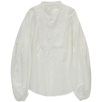 クラシカルなランタンスリーブブラウス　　su0094