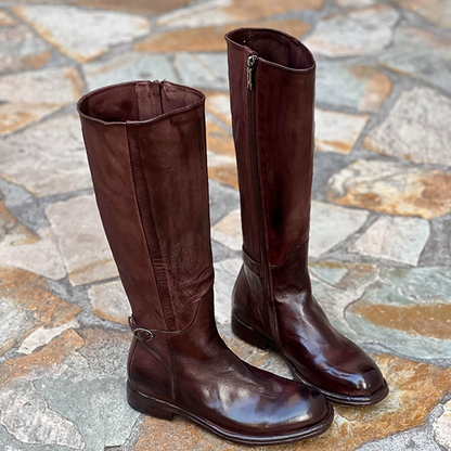 ポリッシュドレザーロングブーツ　Z00518