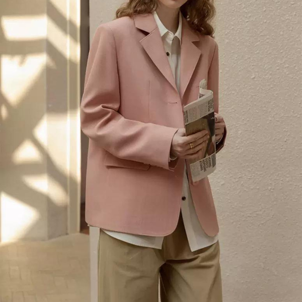 パウダーピンクベーシックジャケット X-049