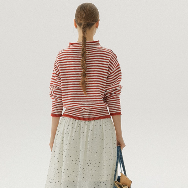 【2color】朝の光をまとうボーダーニット《Z01169》