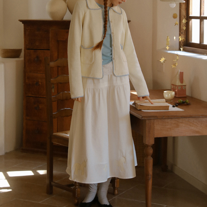 北欧風コントラストエッジカーディガン《Z00826》　