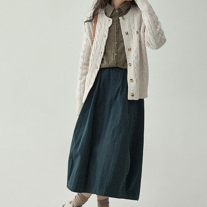 【2color】ワイドレッグコットンミディスカート Z00250